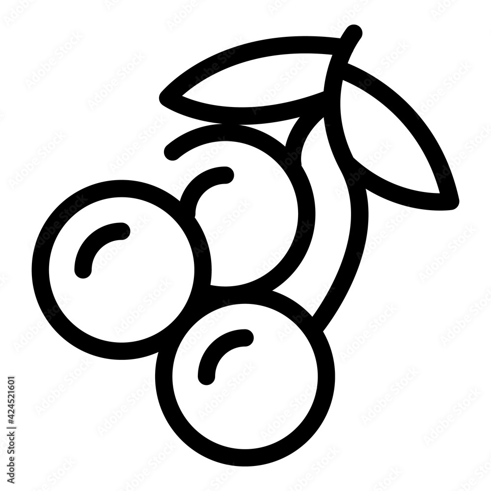 Poster cherry icon. outline cherry vector icon for web design isolated on white background