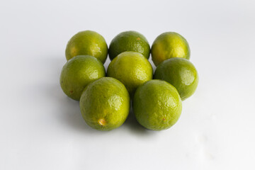 Lemon on white background - front view.