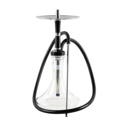 A simple hookah on an isolated white background. Empty transparent flask.