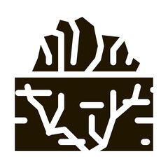 iceberg in ocean glyph icon vector. iceberg in ocean sign. isolated symbol illustration