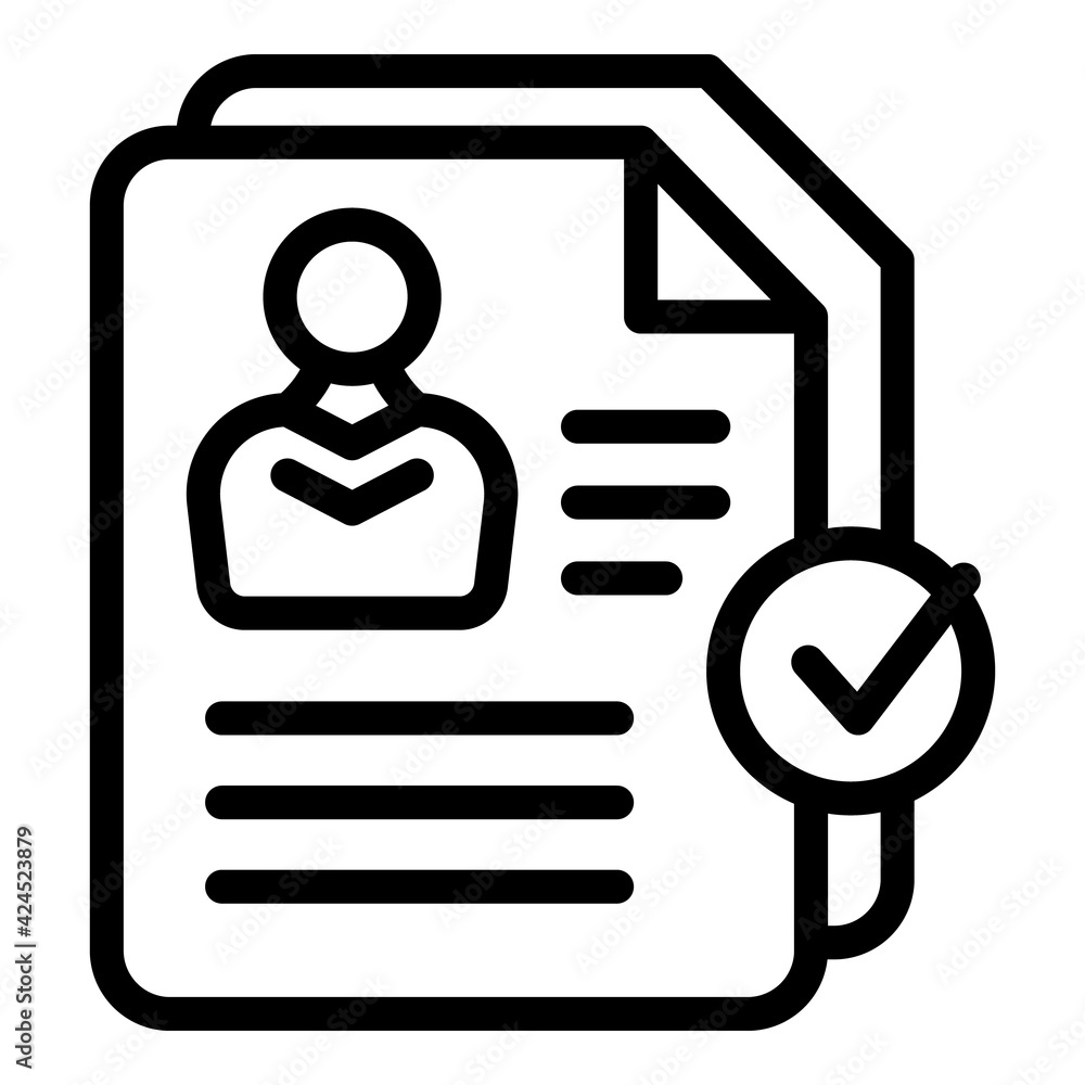 Poster cv manager icon. outline cv manager vector icon for web design isolated on white background
