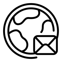 Global manager icon. Outline Global manager vector icon for web design isolated on white background