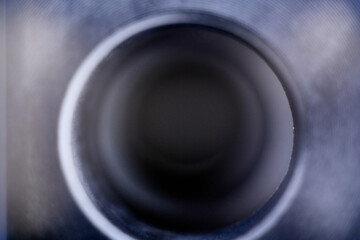 Shotgun barrel. Detail. Close-up view.