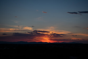 sunset over the mountains