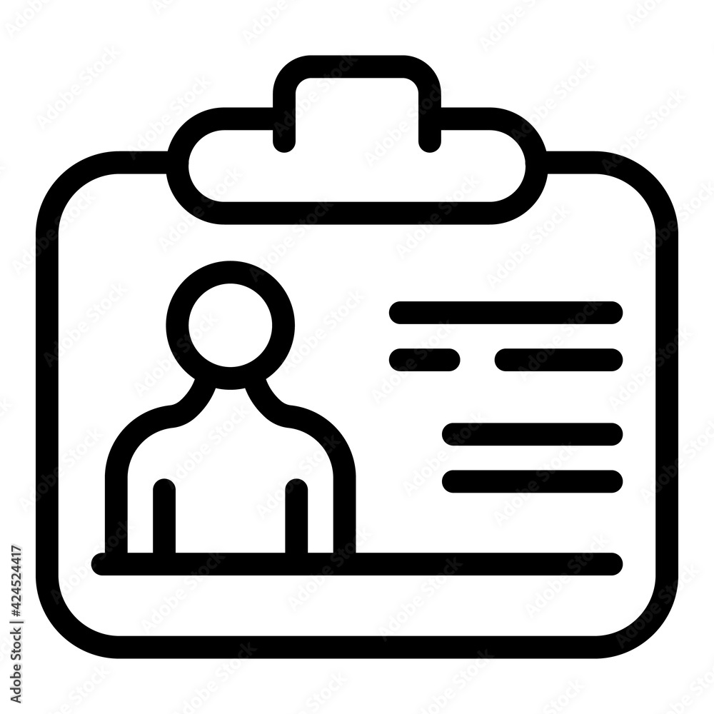 Aufkleber id manager card icon. outline id manager card vector icon for web design isolated on white backgroun