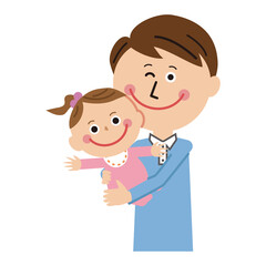  	ポップな親子　赤ちゃんとパパ　はーい