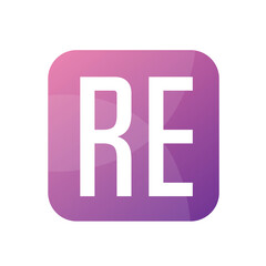 RE Letter Logo Design With Simple style