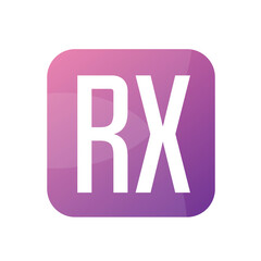 RX Letter Logo Design With Simple style