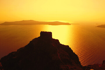 Beautiful Sunset over sea - Santorini