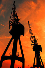 Tower Cranes Sunset