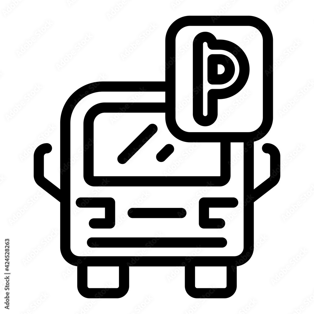 Poster bus parking icon. outline bus parking vector icon for web design isolated on white background