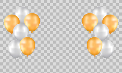 Happy Birthday balloons White celebration transparent background