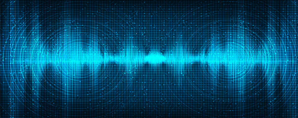 Equalizer Sound Wave on technology background,earthquake wave concept,design for music studio and science,Vector Illustration.
