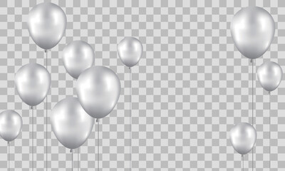 Happy Birthday balloons White celebration transparent background