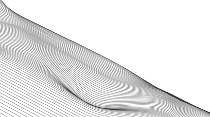 Black Dynamic line on White background,Digital Sound Wave concept design,Vector