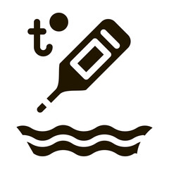water thermometer glyph icon vector. water thermometer sign. isolated symbol illustration