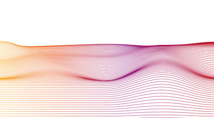 Colorful Dynamic line on White background,Digital Sound Wave concept design,Vector