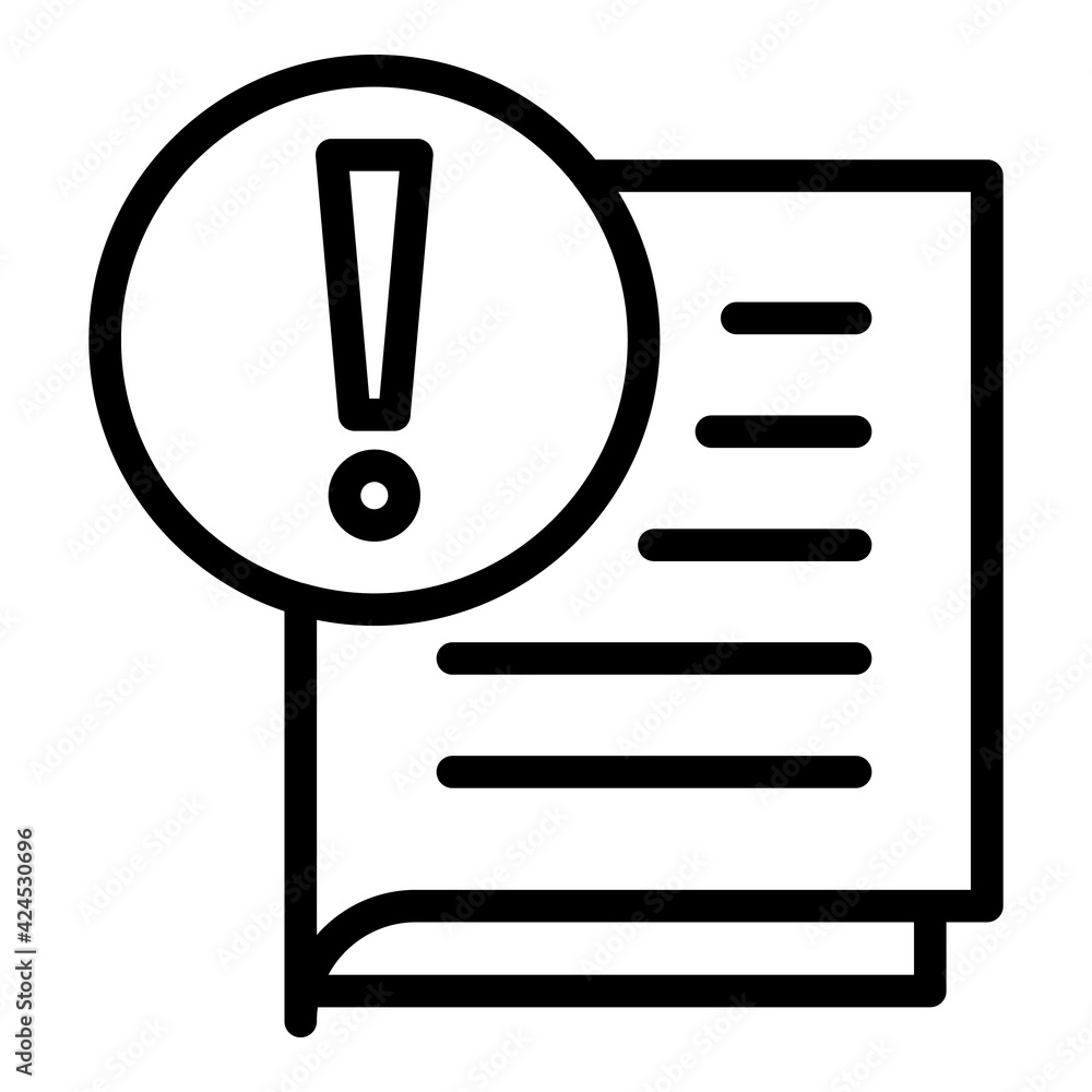 Poster warning information icon. outline warning information vector icon for web design isolated on white b
