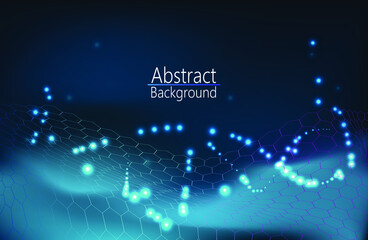 Music abstract background blue. Equalizer for music, showing sound waves with music waves. Vector illustration