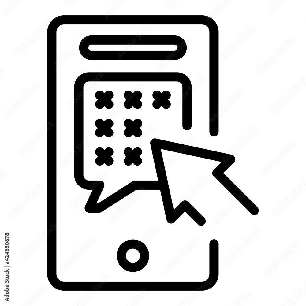 Poster phone information icon. outline phone information vector icon for web design isolated on white backg