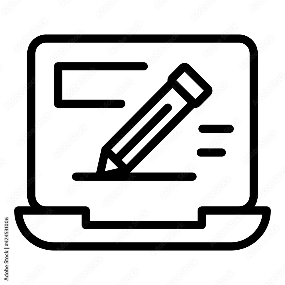 Poster edit information icon. outline edit information vector icon for web design isolated on white backgro