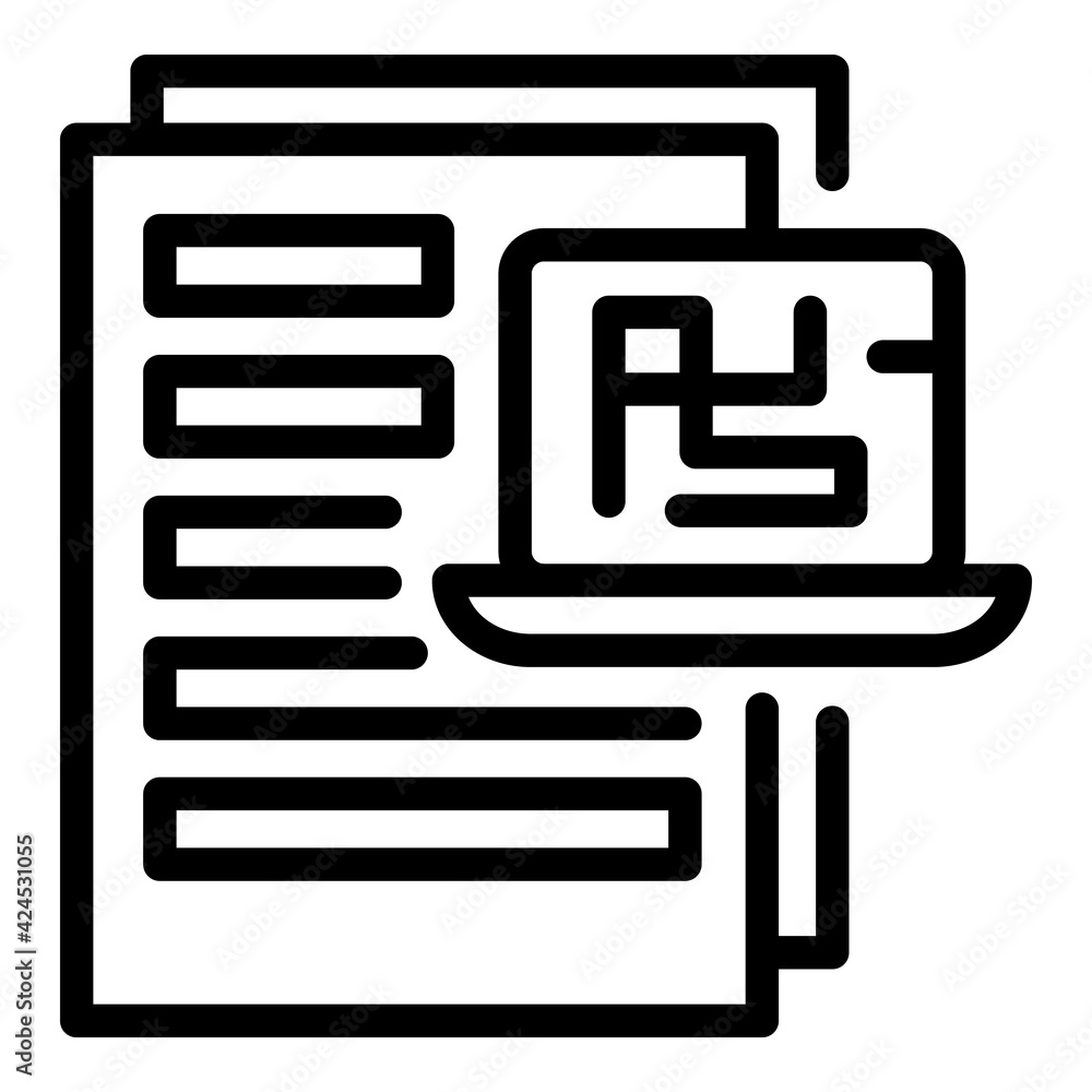 Poster technical sheet icon. outline technical sheet vector icon for web design isolated on white backgroun