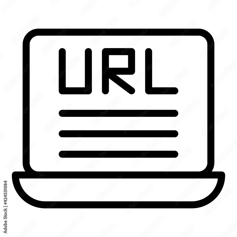 Poster url information icon. outline url information vector icon for web design isolated on white backgroun