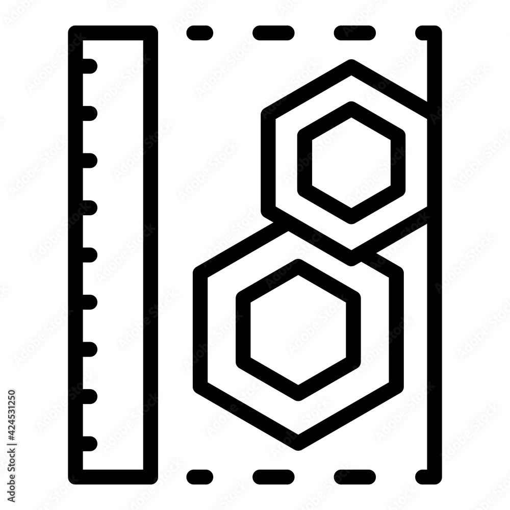 Poster technical details icon. outline technical details vector icon for web design isolated on white backg