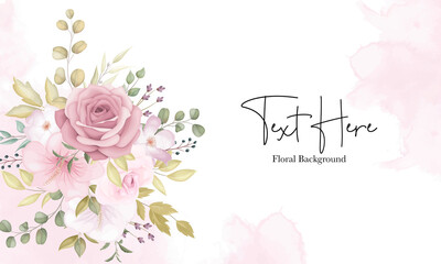 Beautiful soft floral background with dusty pink flowers