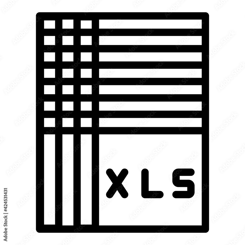 Poster xls database icon. outline xls database vector icon for web design isolated on white background
