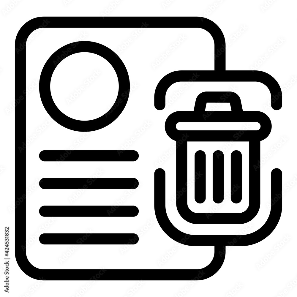 Poster delete user icon. outline delete user vector icon for web design isolated on white background