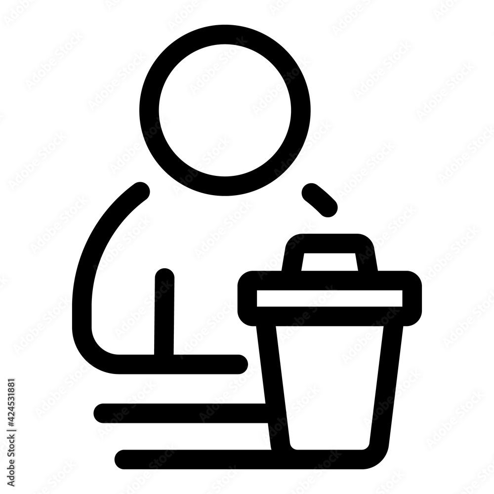 Poster delete profile icon. outline delete profile vector icon for web design isolated on white background