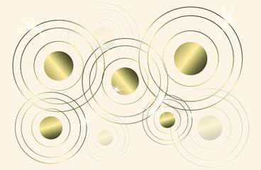white background with golden circles with shine. modern background. vector illustration. eps 10