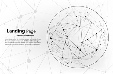 Abstract vector background. Card in a futuristic style. Elegant background for business presentations. Lines, point, plane in 3D space.