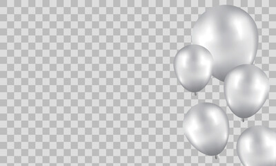 Happy Birthday balloons White celebration transparent background