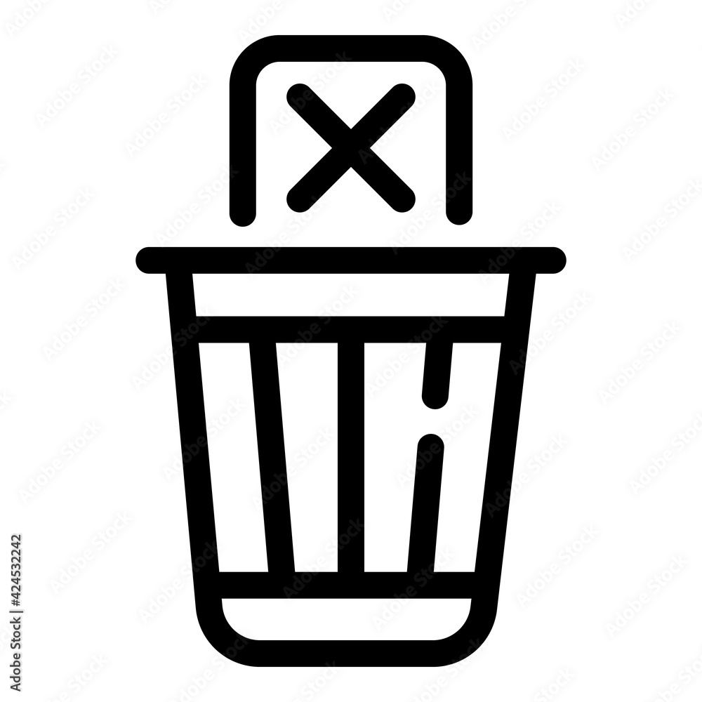 Poster digital trash icon. outline digital trash vector icon for web design isolated on white background