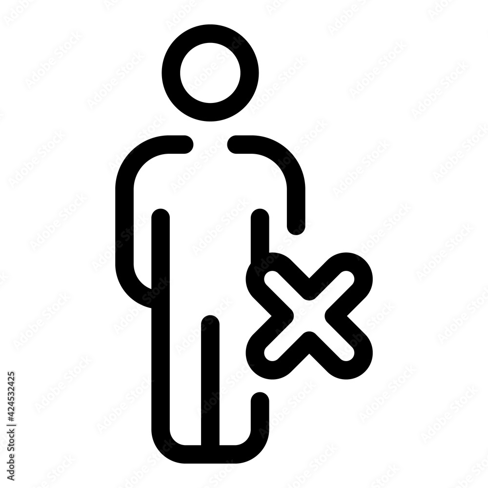 Poster cancel user icon. outline cancel user vector icon for web design isolated on white background