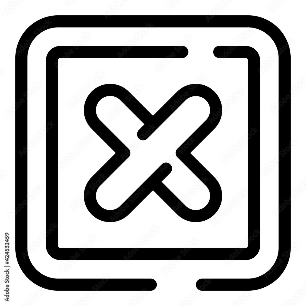Poster delete button icon. outline delete button vector icon for web design isolated on white background