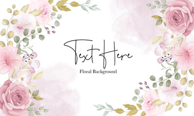 Beautiful soft floral background with dusty pink flowers