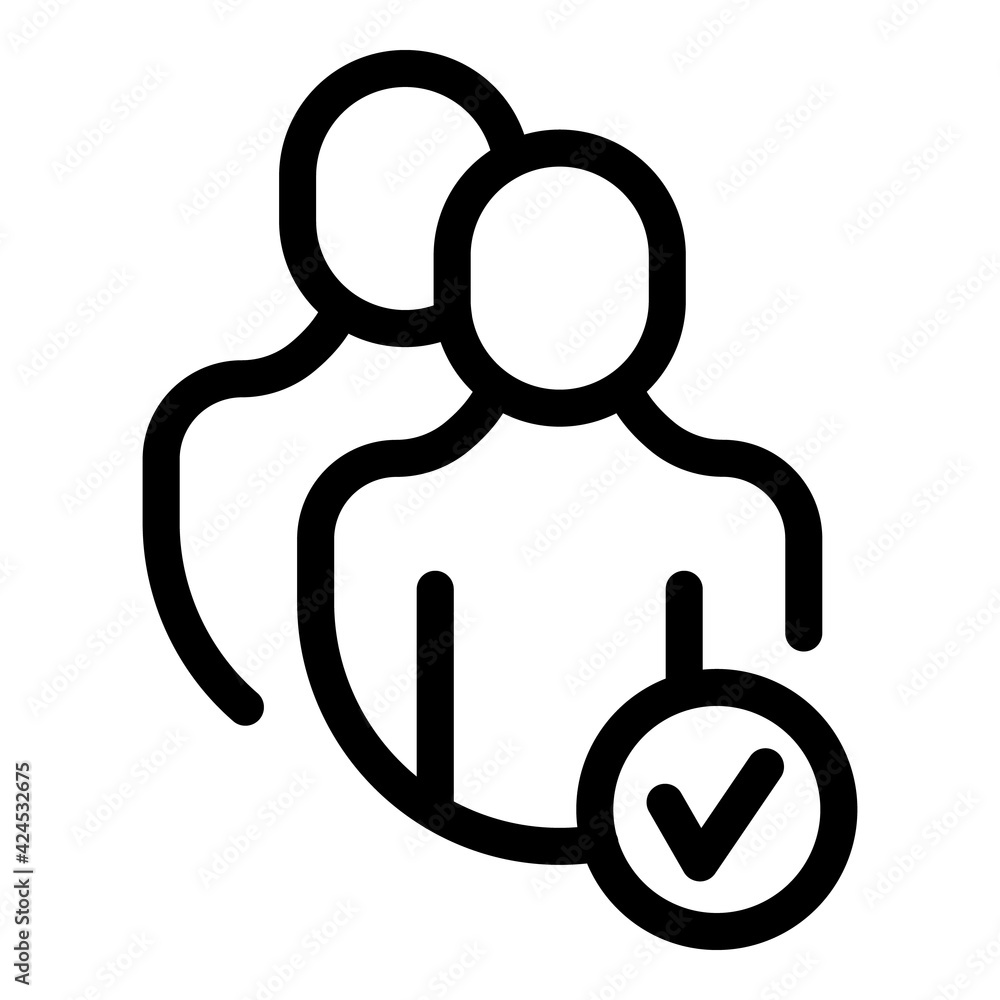 Poster users info icon. outline users info vector icon for web design isolated on white background