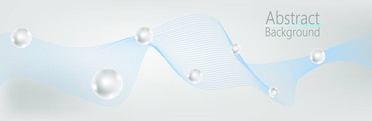 white balloons on a white background with wave. Vector illustration