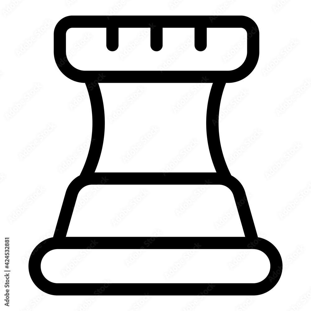 Poster chess user icon. outline chess user vector icon for web design isolated on white background