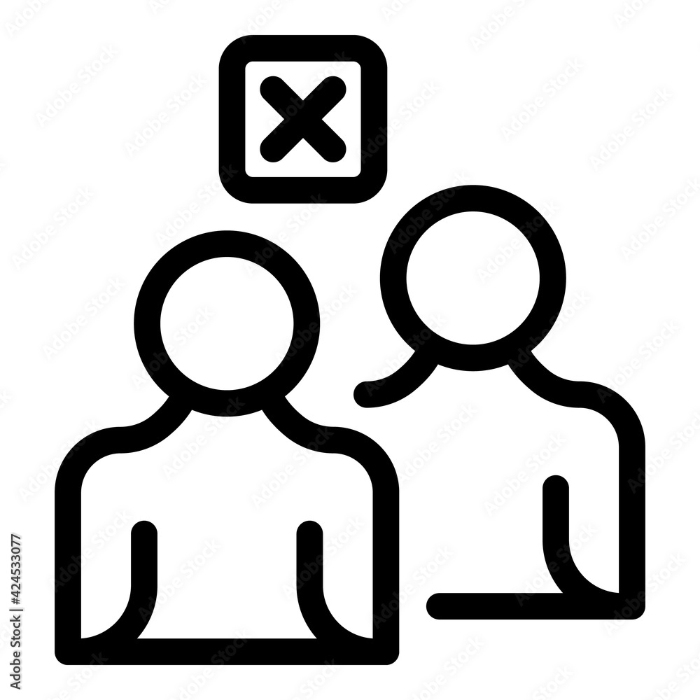 Aufkleber delete friends icon. outline delete friends vector icon for web design isolated on white background