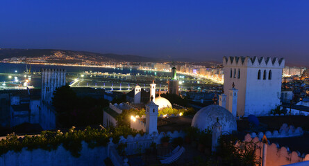 View over Kasbah to Tangier, Tangier, Morocco, North Africa, Africa