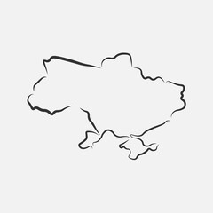 Ukraine map in line style. Vector illustration.