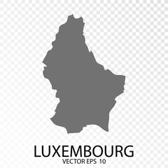Transparent - High Detailed Grey Map of Luxembourg. Vector Eps 10.