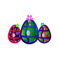 Paper cut easter day design vector on white background