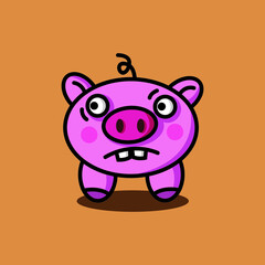 Adorable pig mascot
