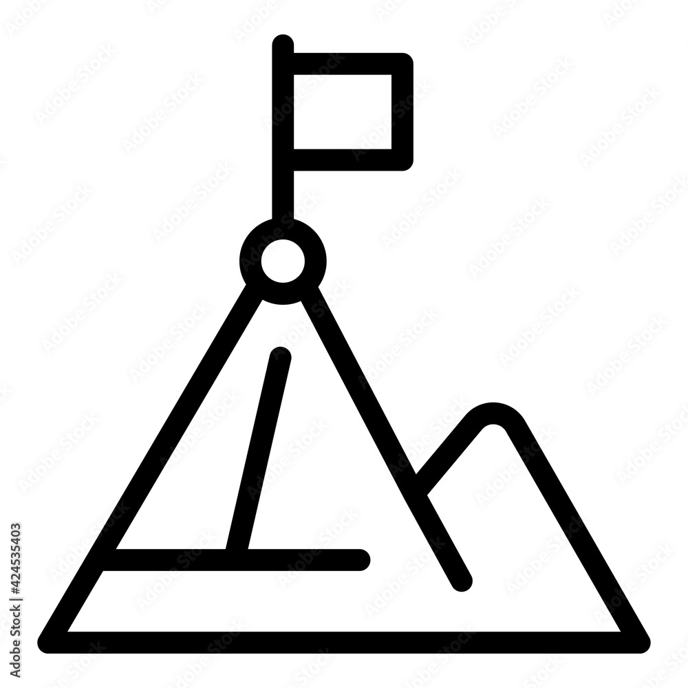 Aufkleber climb mountain icon. outline climb mountain vector icon for web design isolated on white background