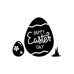 Silhouette easter day egg design vector